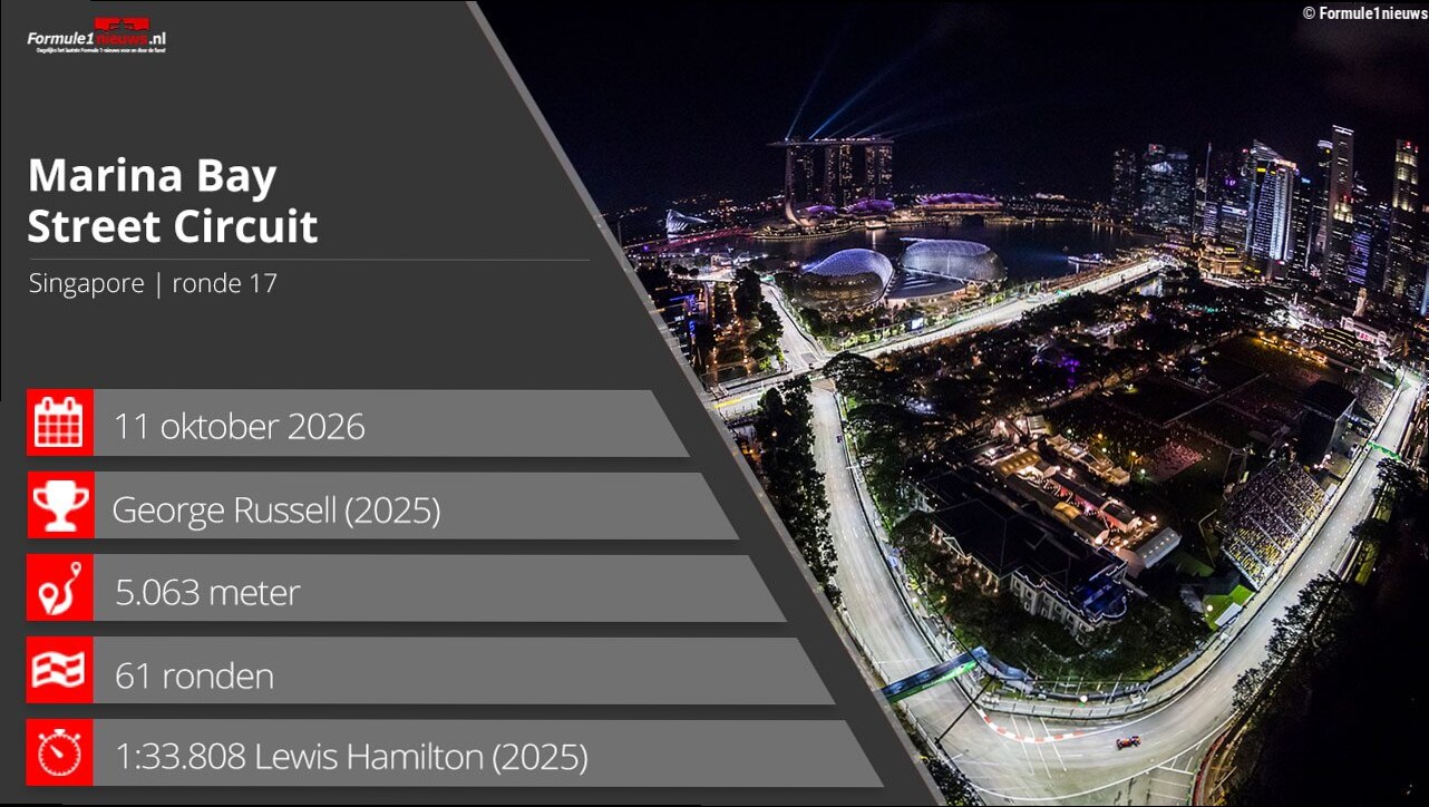 Aanvangstijden Grote Prijs Singapore 2026