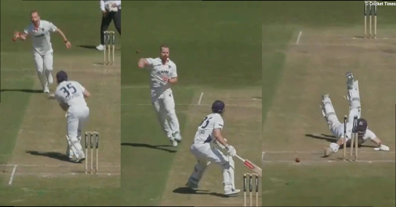 WATCH: Nathan McAndrew hits the bulls eye to run-out Liam Blackford in Sheffield Shield 2026-27