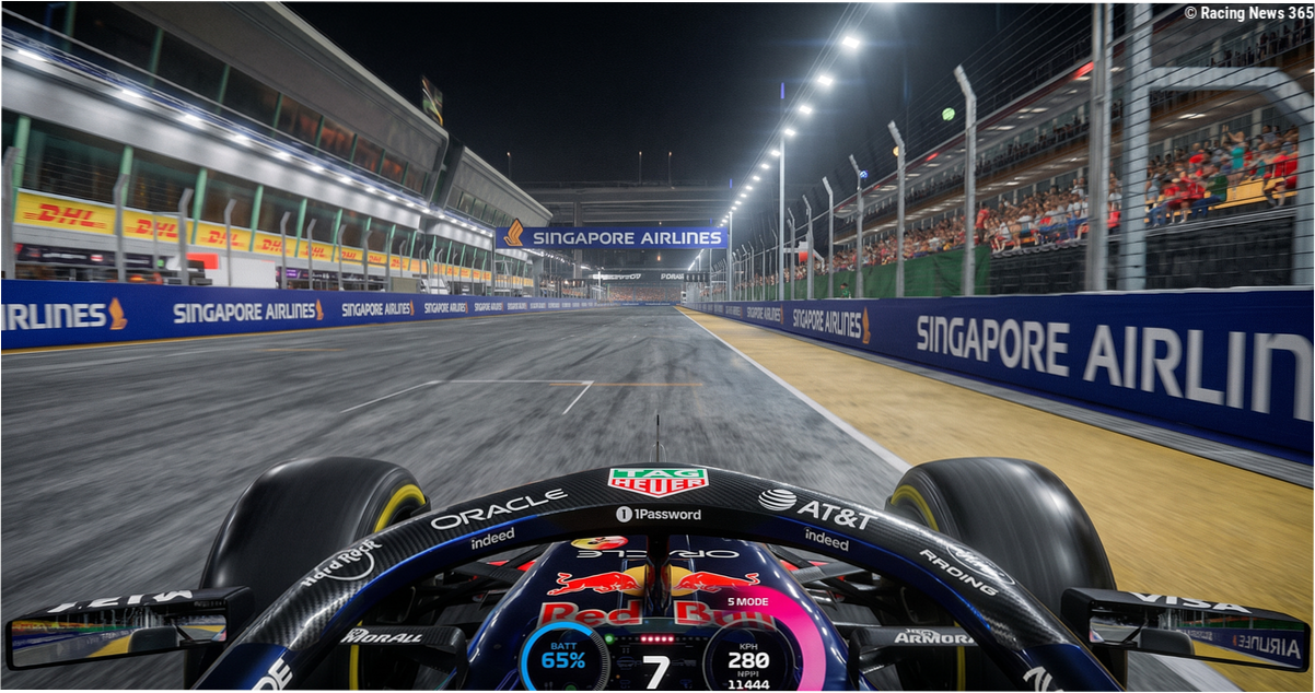 Zien: Hotlap 'Max Verstappen' op circuit Singapore