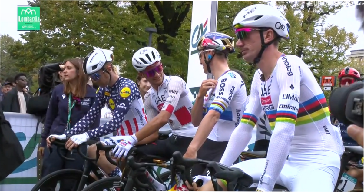 "We will no longer tolerate this" - Riders stage protest at Il Lombardia as Remco Evenepoel makes announcement and Tom Pidcoc