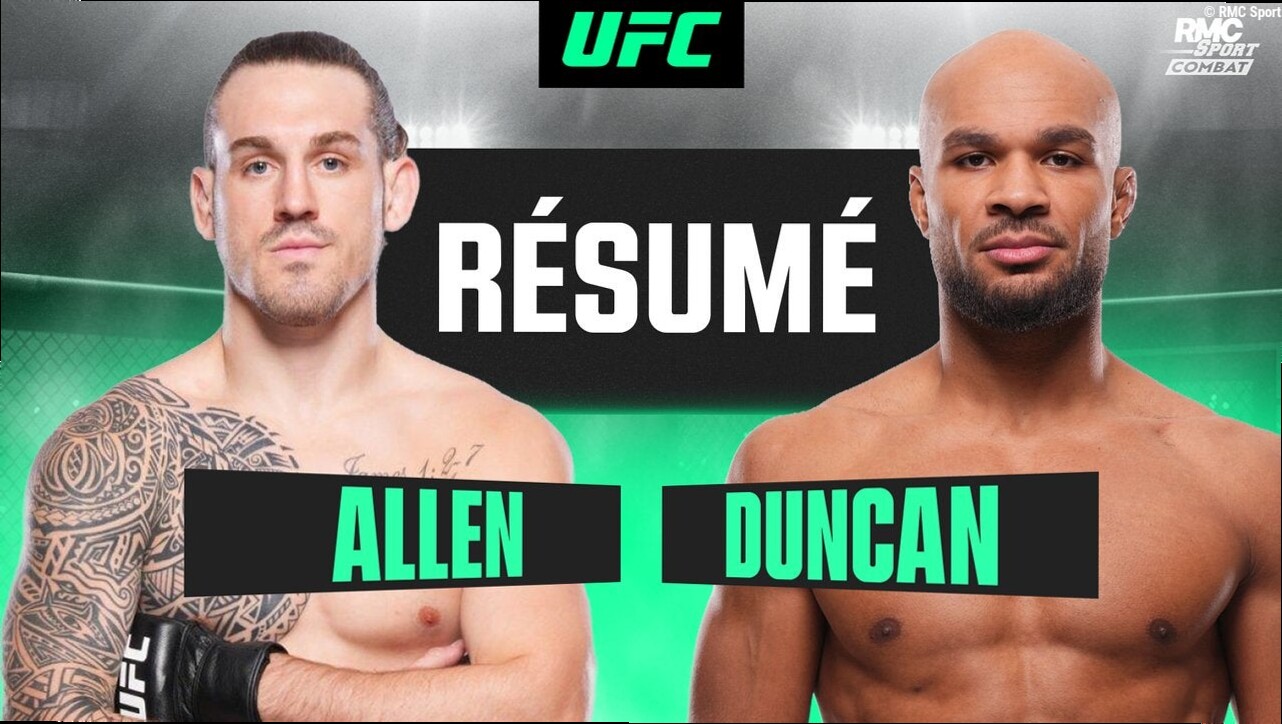 UFC Fight Night 290 : UN ÉTRANGLEMENT dans le CINQUIÈME ROUND entre Allen et Duncan (Résumé)