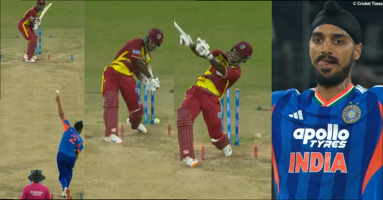 IND vs WI [WATCH]: Arshdeep Singh's pinpoint yorker cleans up Sherfane Rutherford in 3rd T20I