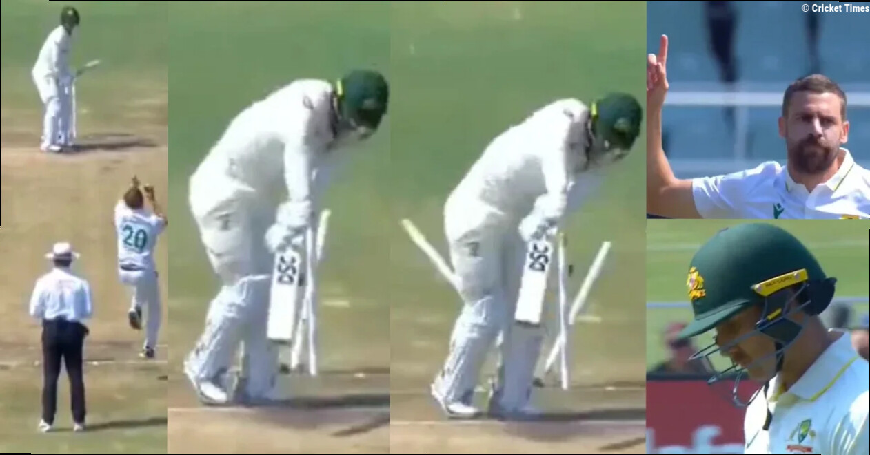 SA vs AUS [WATCH]: Anrich Nortje rattles Nic Maddinson's stumps with a fiery yorker on Day 4 of Durban Test