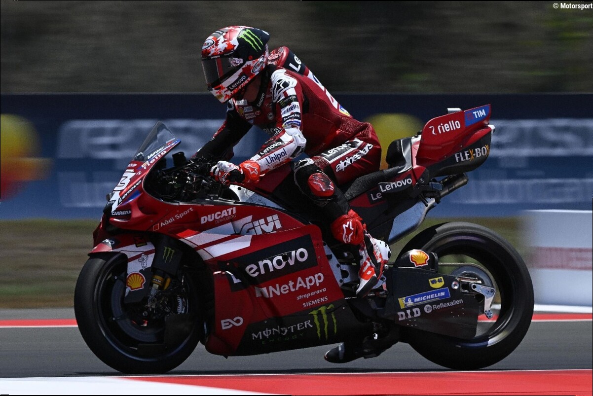 Bagnaia piégé par une pression basse : "J'en demandais trop à la moto"