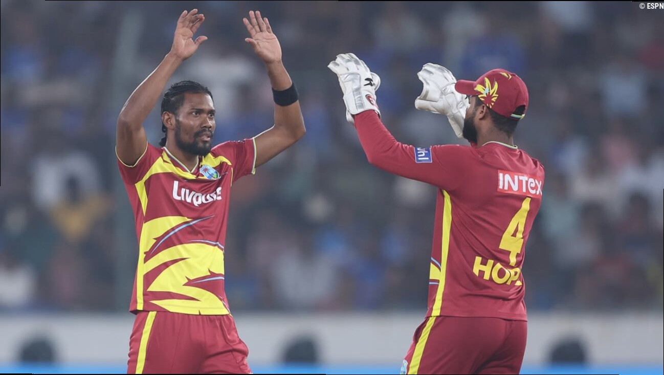 WI bowl in rain-reduced game; India bring in Bhuvneshwar