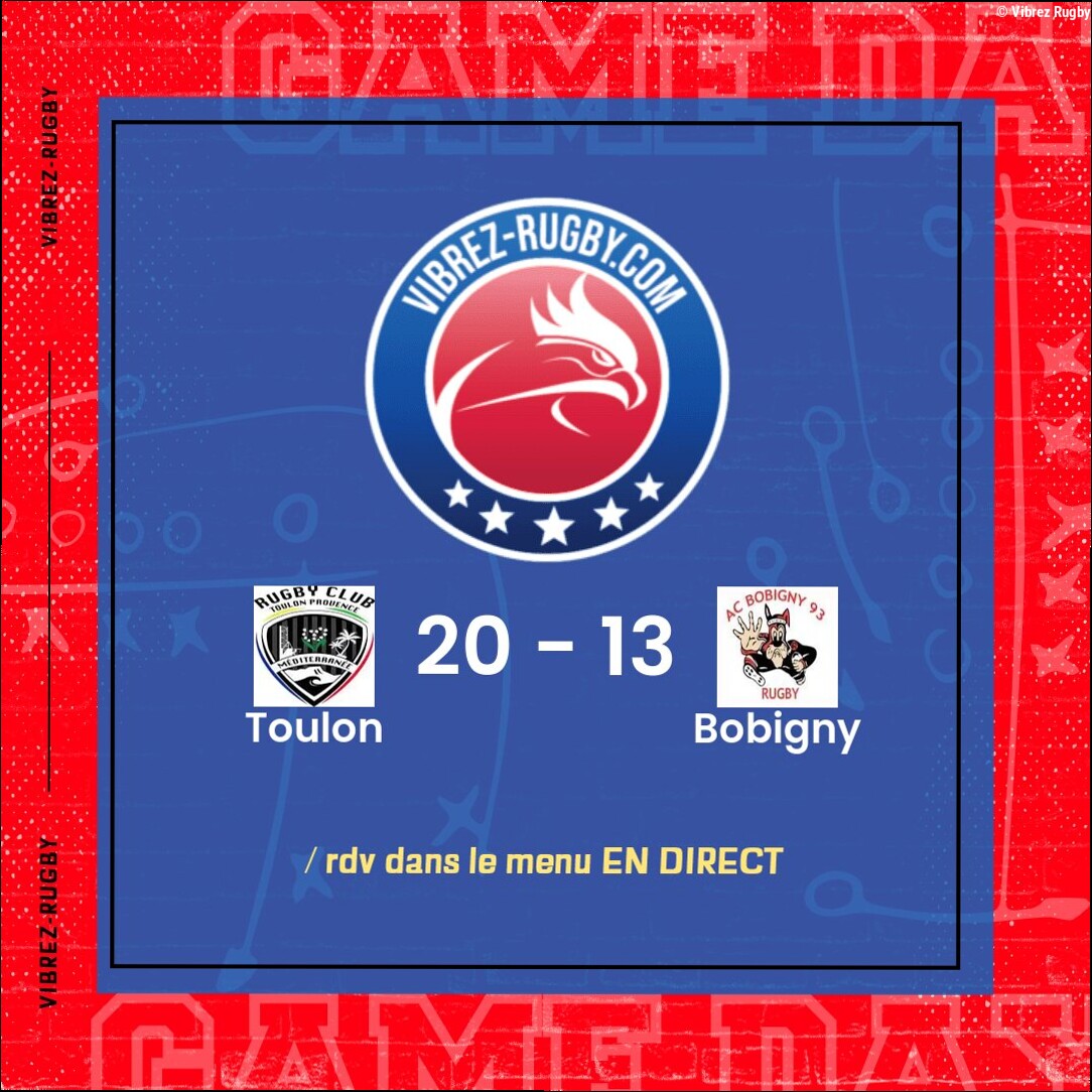 Résultat Toulon – Bobigny: 20-13