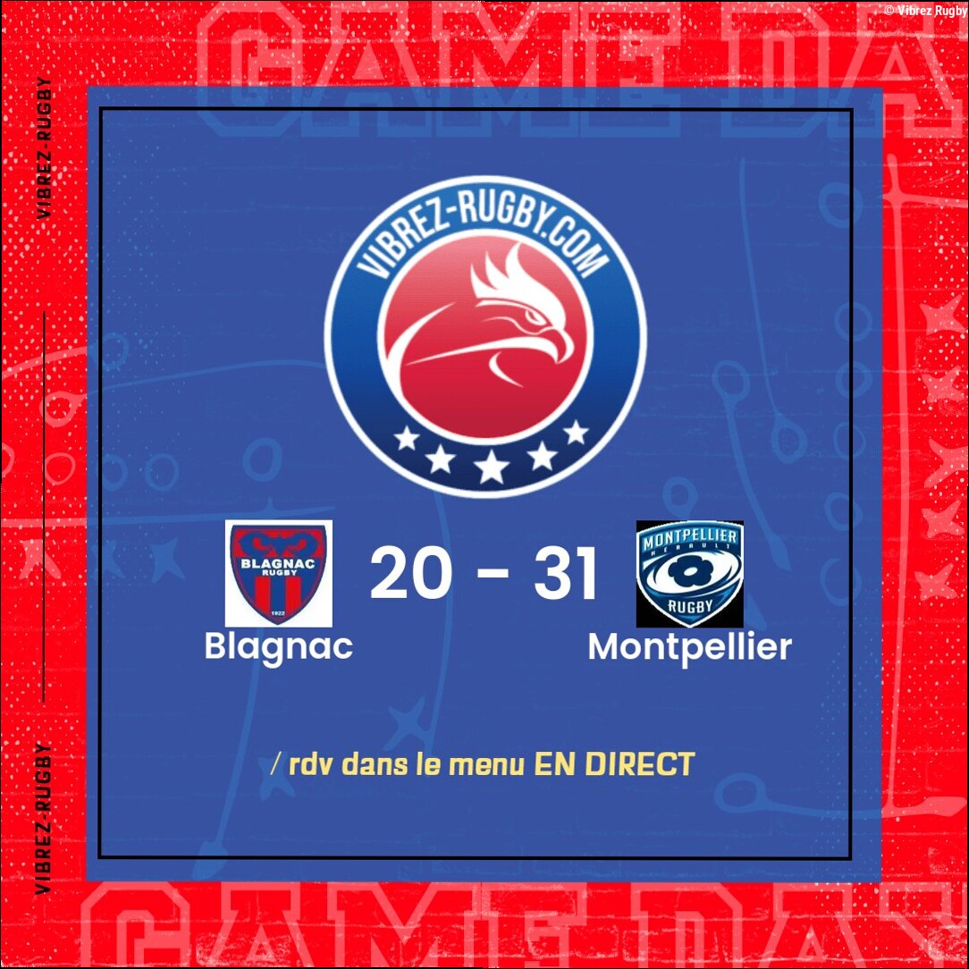 Résultat Blagnac – Montpellier: 20-31