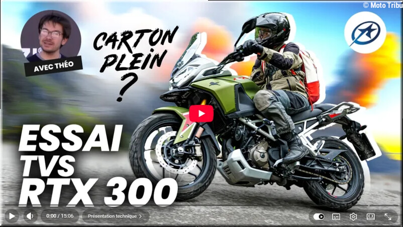 TVS – RTX 300, les essais vidéo, Motorlive, le Repaire des Motards